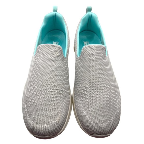 Skechers Sneakers Womens Size 10 Gray Teal Arch Comfort Athletic Slip On Shoes - Picture 10 of 11